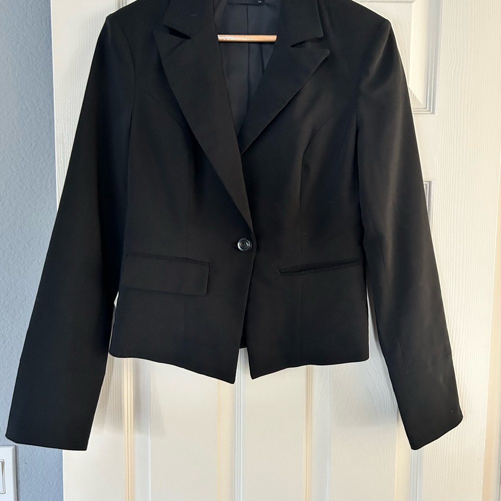 Vero Moda Womens Black Single Button Tailored Blazer Split Cuff Size 38